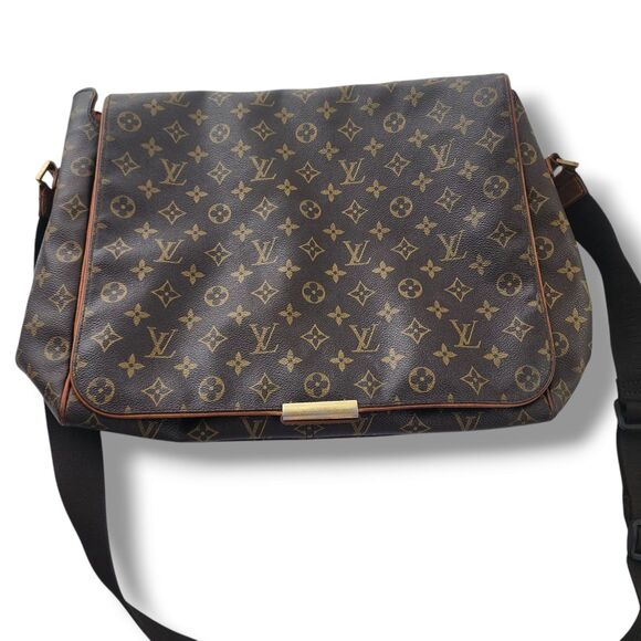 Louis Vuitton Monogram Abess Crossbody Shoulder Bag SP0012 Brown Tan Carry on - Picture 1 of 12